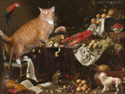 Adriaen van Utrecht, Still Life improved by the Cat