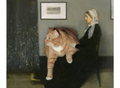 James Abbott McNeill Whistler,  Arrangement in Grey, Black and Ginger. Whistler's Mother with the Cat