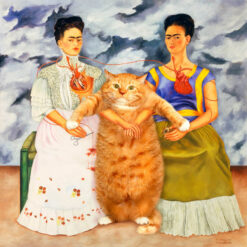 Poster Frida Kahlo, Two Fridas and One Cat