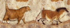 Lascaux Cave painting. Fat Cat and Fat Horse
