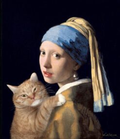 Johannes Vermeer. Girl with a Pearl Earring and a Ginger Cat