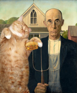 Grant Wood, Ameri-cat Gothic. I can has cheezburger?