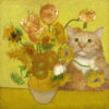 Vincent van Gogh. Sunflowers are ginger kittens canvas print