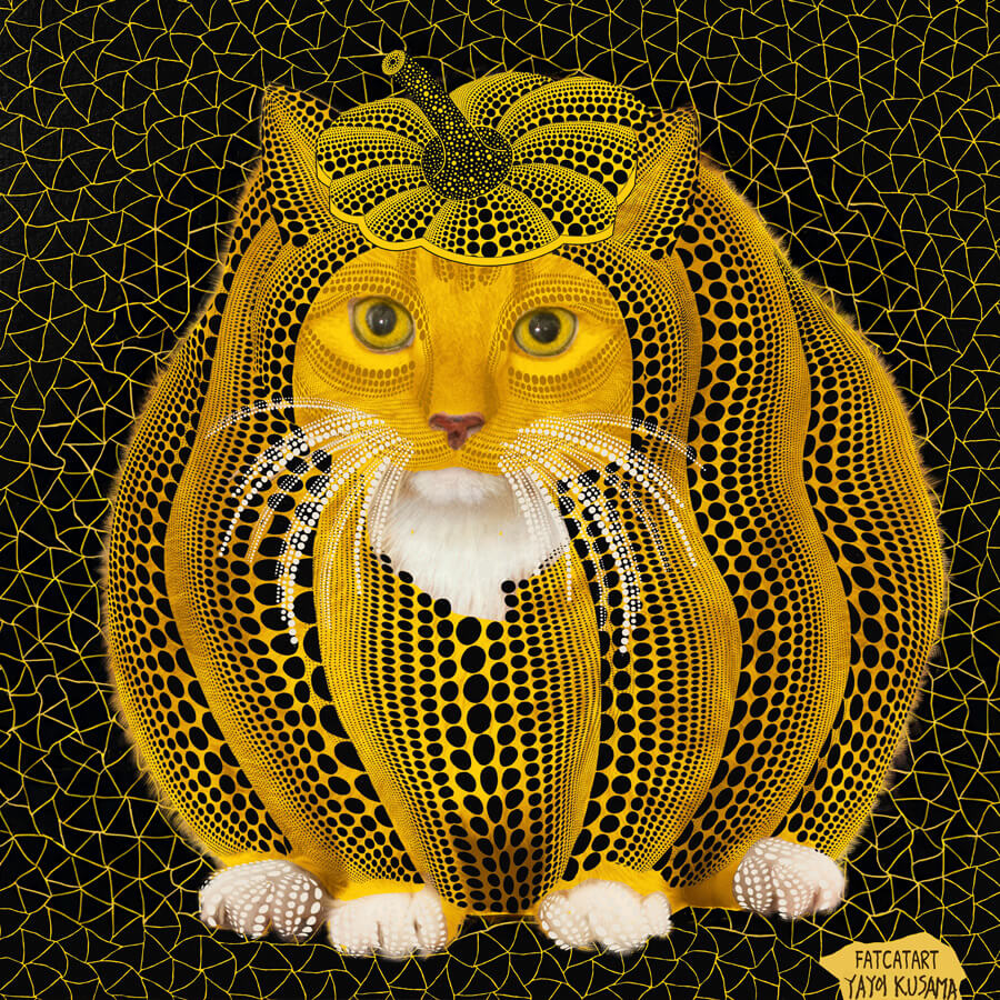 Pumpkin Cat. Tribute to Yayoi Kusama